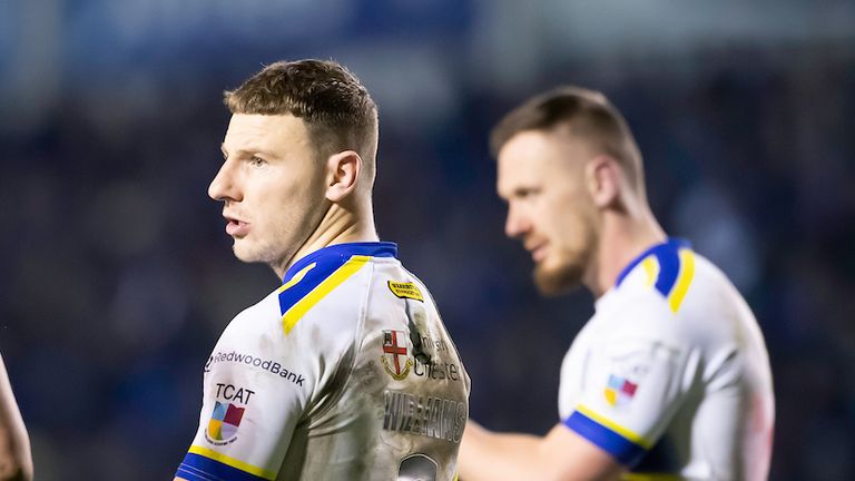 Picture by Allan McKenzie/SWpix.com - 02/03/2023 - Rugby League Round 3 - Betfred Super League - Warrington Wolves v Salford Red Devils - Halliwell Jones Stadium, Warrington, England - George Williams.