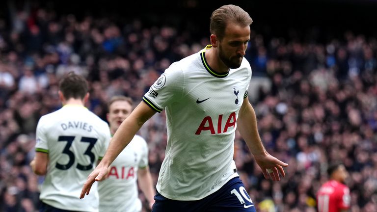 Harry Kane celebrates his goal