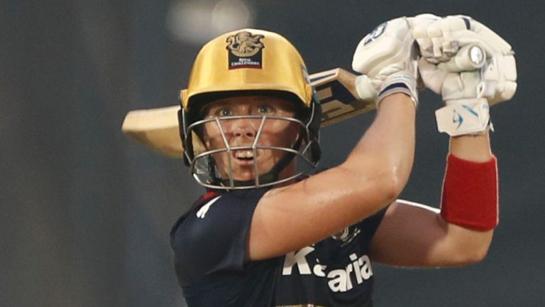 England captain Heather Knight batting for Royal Challengers Bangalore in the Women&#39;s Premier League