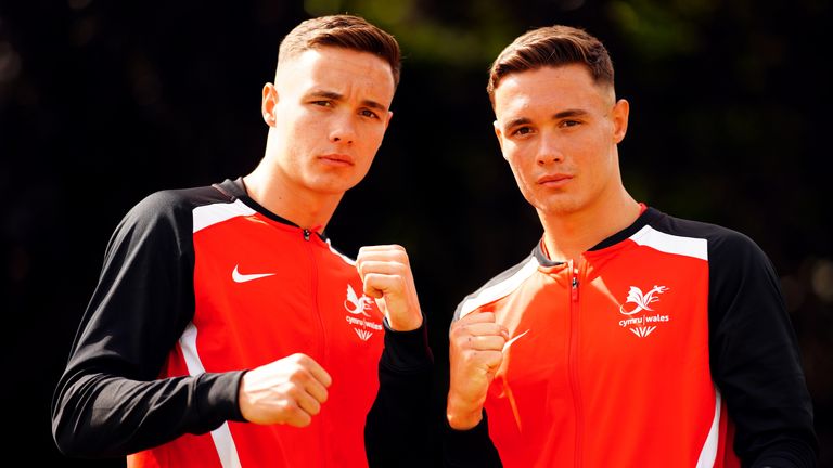 Boxers and twin brothers Ioan (left) and Garan Croft during the Wales Commonwealth Games media session (Photo: PA)