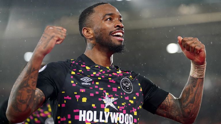 Ivan Toney celebrates opening the scoring for Brentford