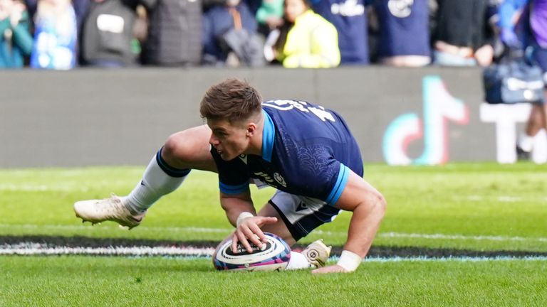 Scotland centre Huw Jones scored the opening try of the contest