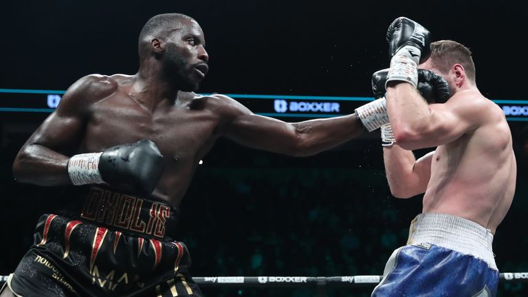 BEN SHALOM...S BOXXER FIGHT NIGHT.25/03/23 AO ARENA.PIC LAWRENCE LUSTIG/BOXXER.(FOTOS GRATIS SOLO PARA USO EDITORIAL).CAMPEONATO MUNDIAL DE PESO CRUCERO DE LA OMB.LAWRENCE OKOLIE V DAVID LIGHT