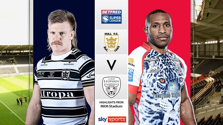 Highlights of the Super League match between Hull FC and Leigh Leopards.