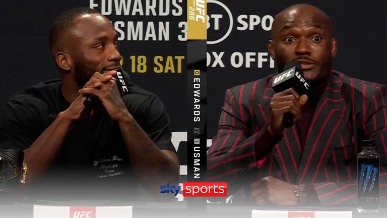 Things get heated between Leon Edwards and Kamaru Usman ahead of their trilogy fight at UFC 286. 
