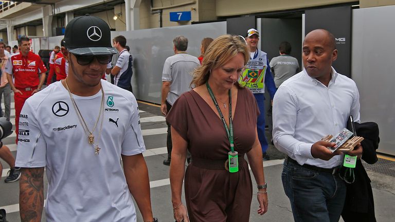Lewis Hamilton is grateful that his stepmum Linda Hamilton has been there with him "all the way"