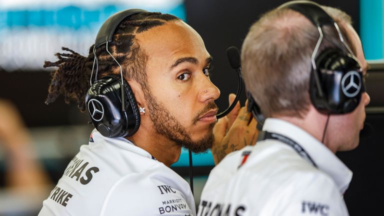 Lewis Hamilton pictured during pre-season testing in Bahrain