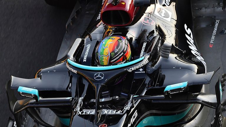 Lewis Hamilton wore a rainbow helmet at the 2021 Saudi Arabian GP to show his support for the LGBTQ+ community