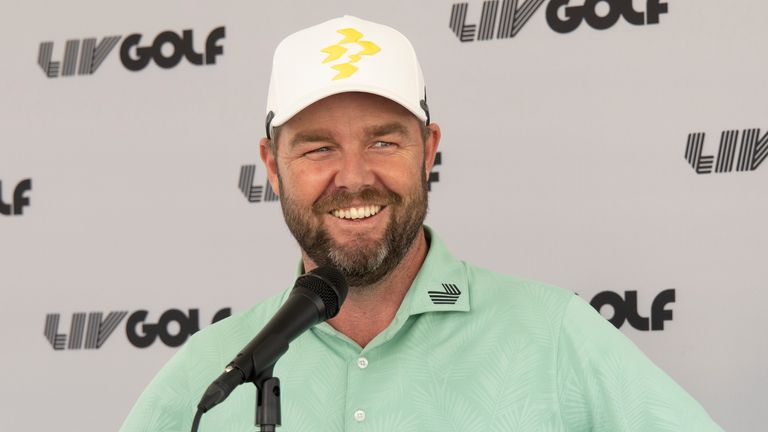Marc Leishman speaks after taking the lead in round one at Liv Golf Tuscon