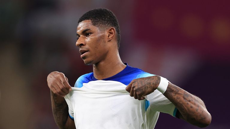 Marcus Rashford anotó tres veces para Inglaterra en la Copa del Mundo en Qatar