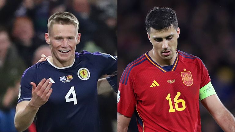 Rodri (right) complained that Scotland's style was "rubbish" as Scott McTominay's double gave them a 2-0 win over Spain