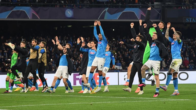 Napoli have reached the Champions League quarter-finals for the first time in the club's history 