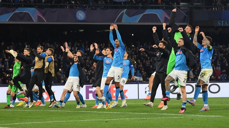 Napoli have reached the Champions League quarter-finals for the first time in the club&#39;s history 