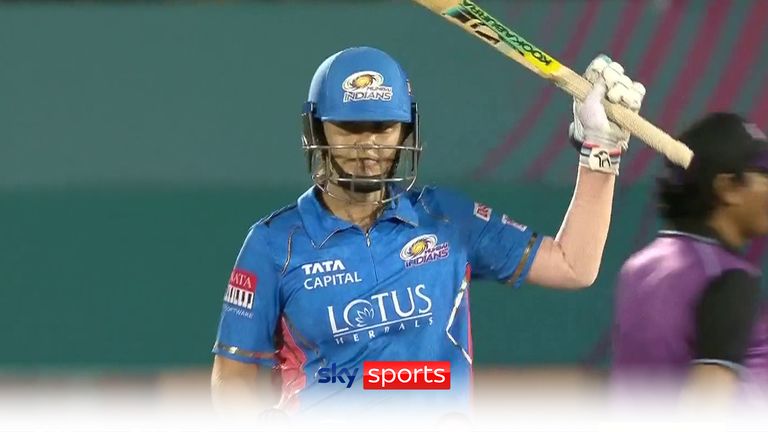 Nat Sciver-Brunt in action for the Mumbai Indians