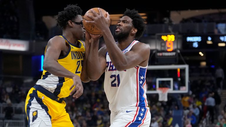 Philadelphia 76ers&#39; Joel Embiid set a franchise record with scoring 30 points or more in nine consecutive outings.