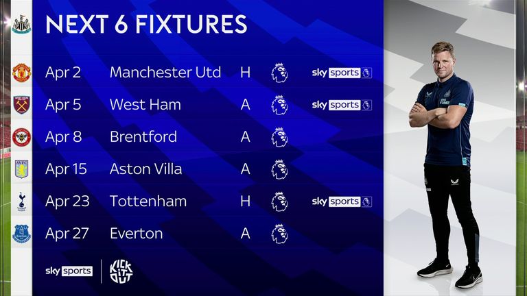 Newcastle&#39;s next six fixtures