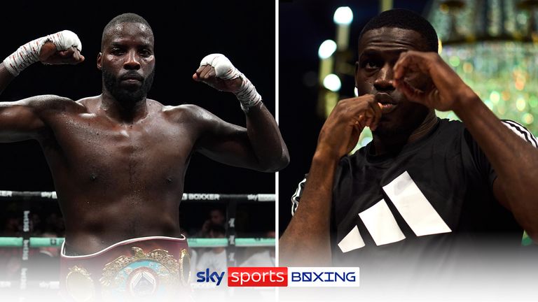 Lawrence Okolie celebrates retaining the WBO World Cruiserweight title at Manchester's AO Arena.  Picture date: Saturday March 25, 2023. Richard Riakporhe during the BOXXER media day at Glaziers Hall, London.  Picture date: Tuesday October 26, 2021.
