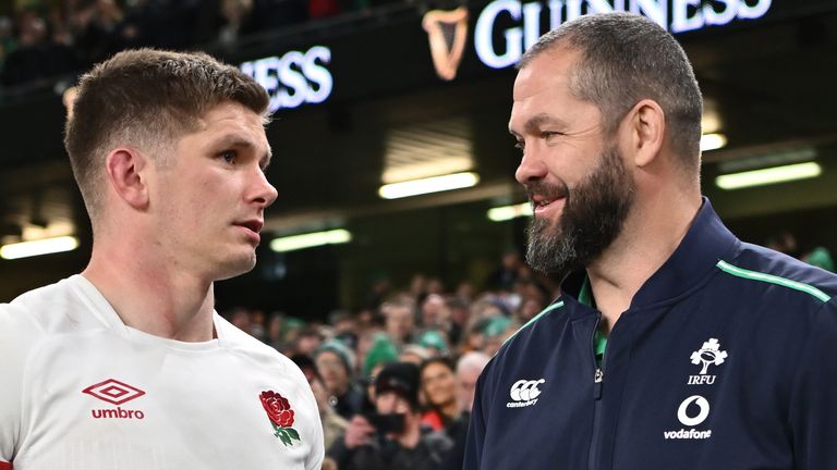 Owen Farrell and Andy Farrell after England's loss to Ireland to end the 2023 Six Nations