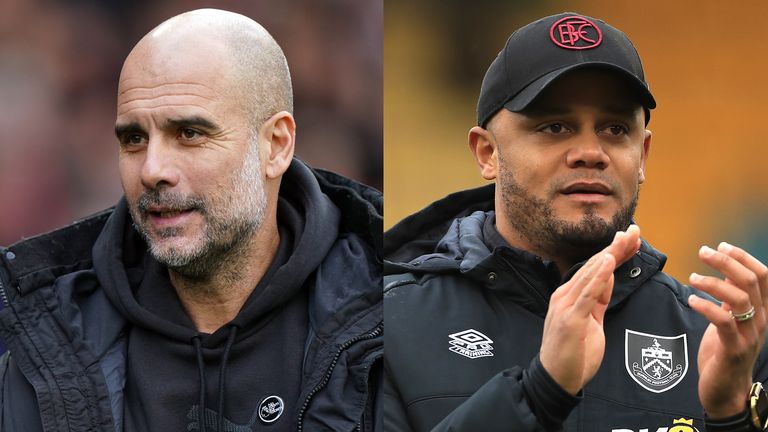 Pep Guardiola and Vincent Kompany will face off in the FA Cup quarter-finals