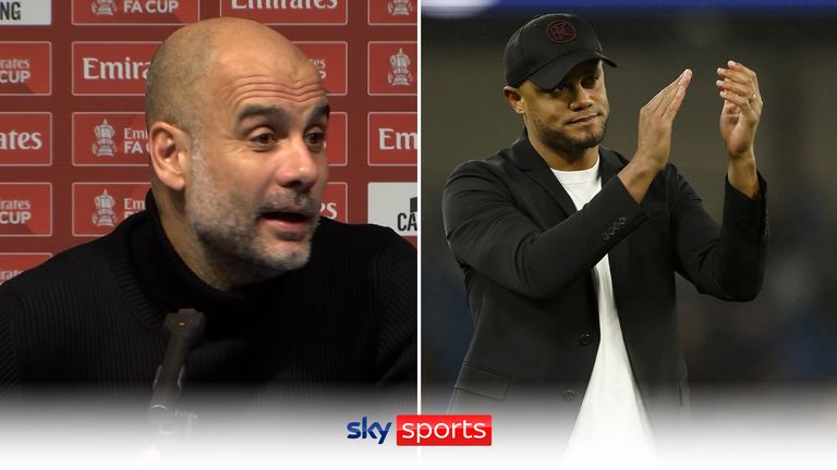 Pep Guardiola and Vincent Kompany
