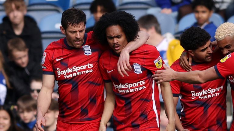Tahith Chong is congratulated after scoring against QPR