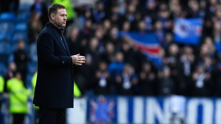 GLASGOW, SCOTLAND - MARCH 04: Rangers Manager Michael Beale during a cinch Premiership match between Rangers and Kilmarnock at Ibrox Stadium, on March 04, 2023, in Glasgow, Scotland.  (Photo by Rob Casey / SNS Group)