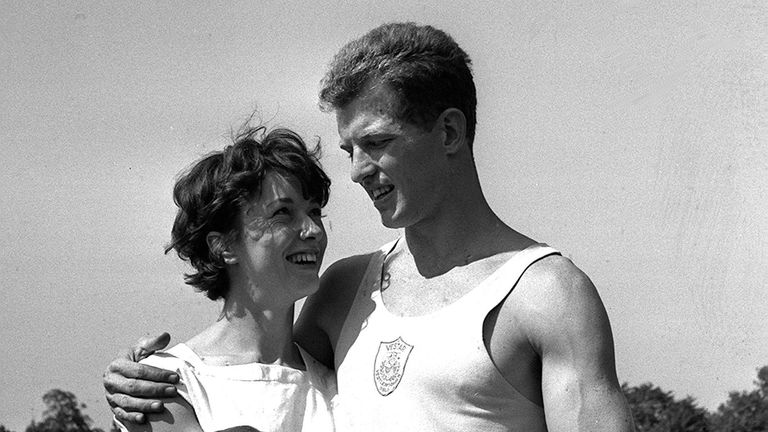 Robbie Brightwell and his then-fiancee Ann Packer - seen here before the 1964 Olympics - often trained together