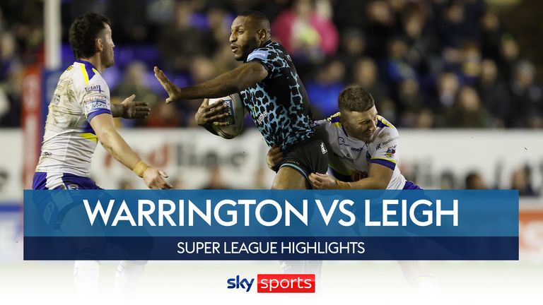 Highlights of the Super League match between Warrington Wolves and Leigh Leopards.