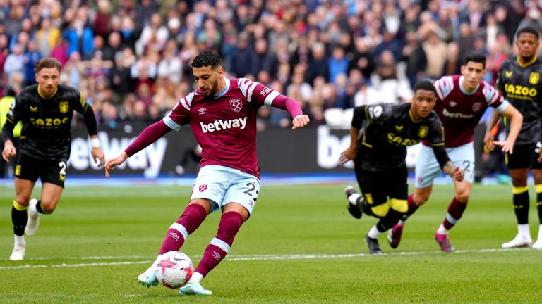 Said Benrahma brings West Ham level from the penalty spot