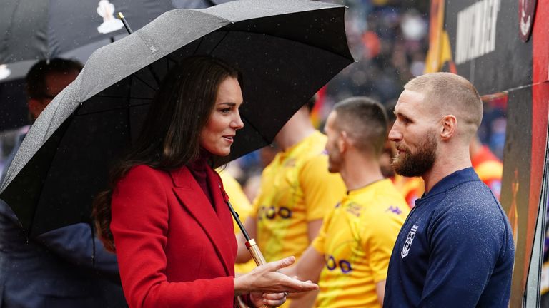 Tomkins thrived in his leadership role for England as he met Kate Middleton at the Rugby League World Cup