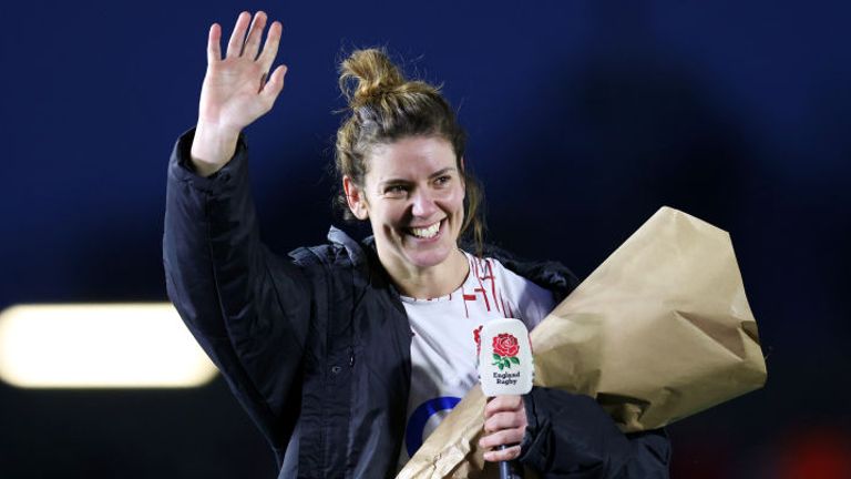 Sarah Hunter played her last game for the Red Roses in a 58-7 win over Scotland in March this year