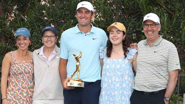 Scottie Scheffler celebrated with his family after victory at The Players