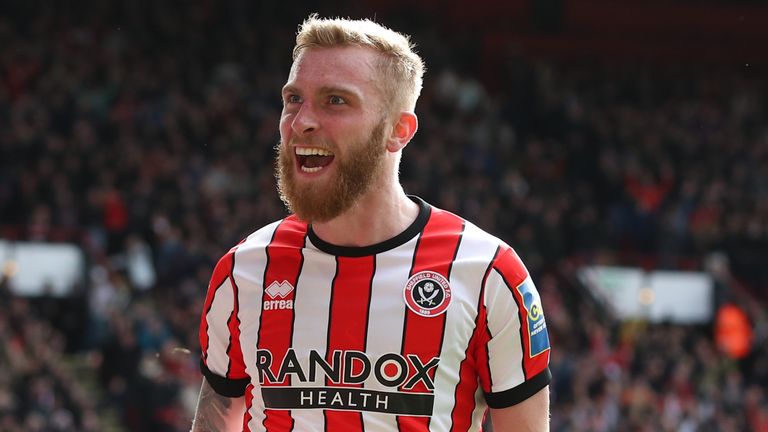 Oli McBurnie celebra el empate ante el Blackburn