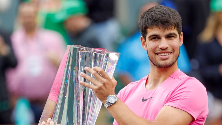 Carlos Alcaraz comfortably beat Daniil Medvedev in straight sets to triumph at Indian Wells as the Spaniard returned to world number one.