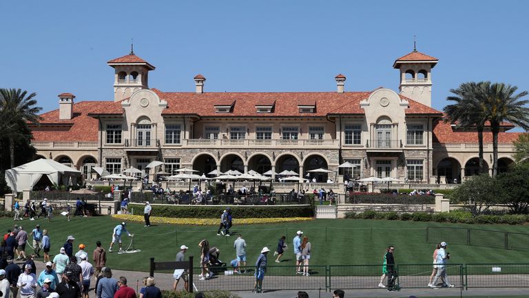 PONTE VEDRA BEACH, FL - MARCH 08: A wide angle generic view of the clubhouse as seen on March 8, 2023, during practice for THE PLAYERS Championship at TPC Sawgrass in Ponte Vedra Beach, Florida. (Photo by Brian Spurlock/Icon Sportswire) (Icon Sportswire via AP Images) 