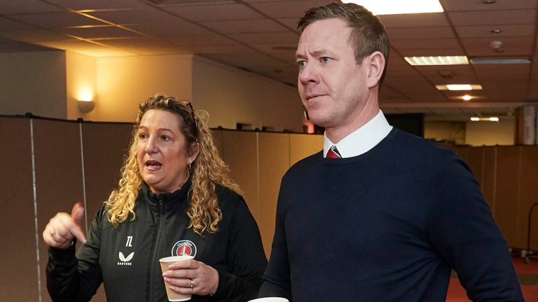 Tracey Leaburn and current Charlton manager Dean Holden