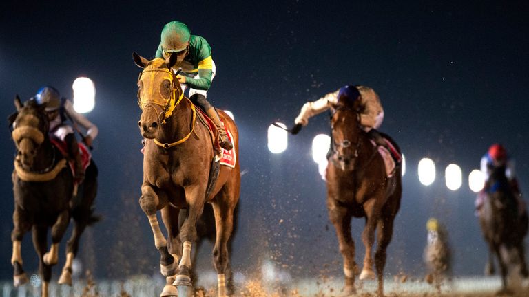 Ushba Tesoro with jockey Yuga Kawada wins the £10m Dubai World Cup 