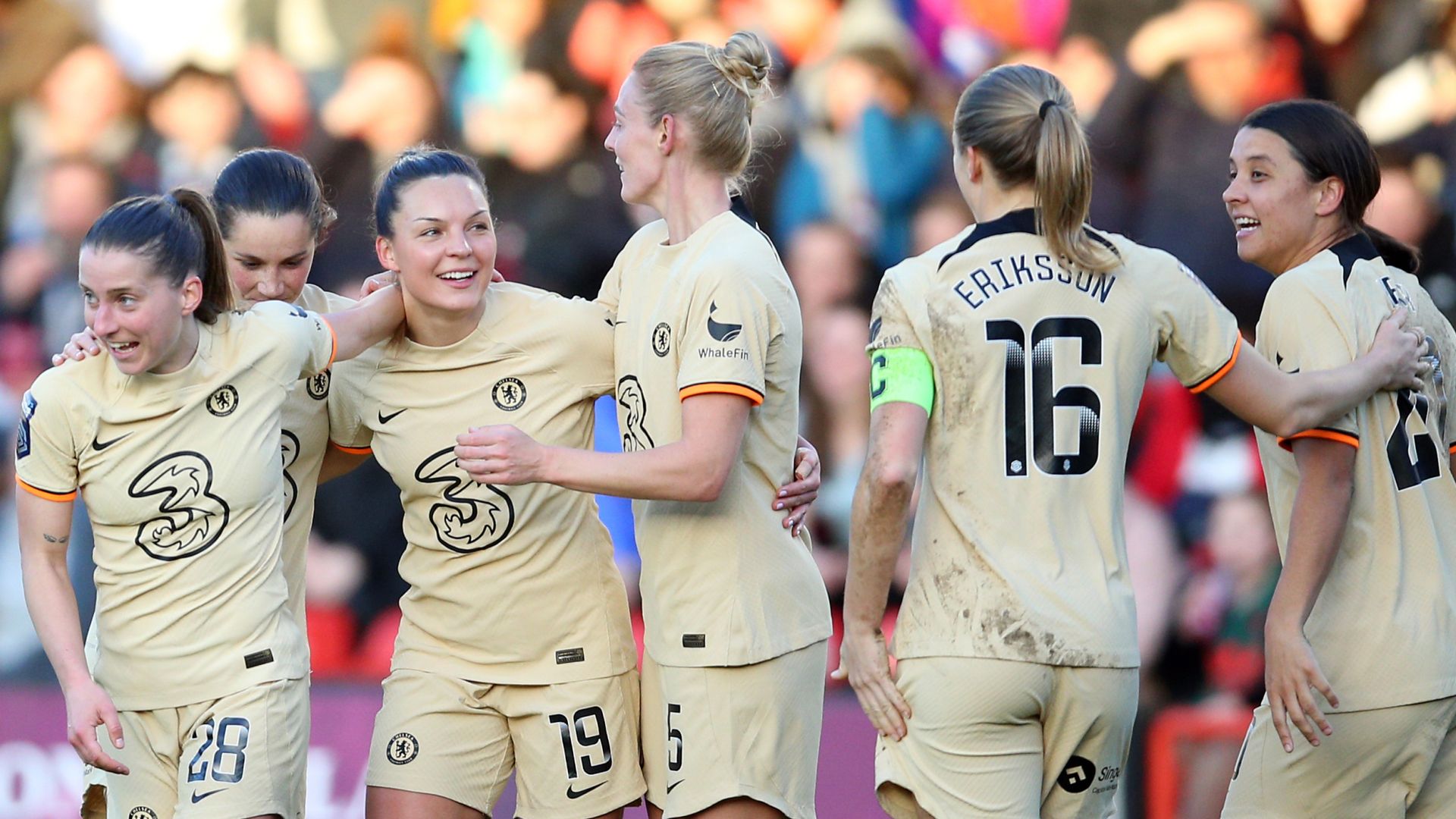 Kerr hits 50th WSL goal as Chelsea go second with win at Aston Villa