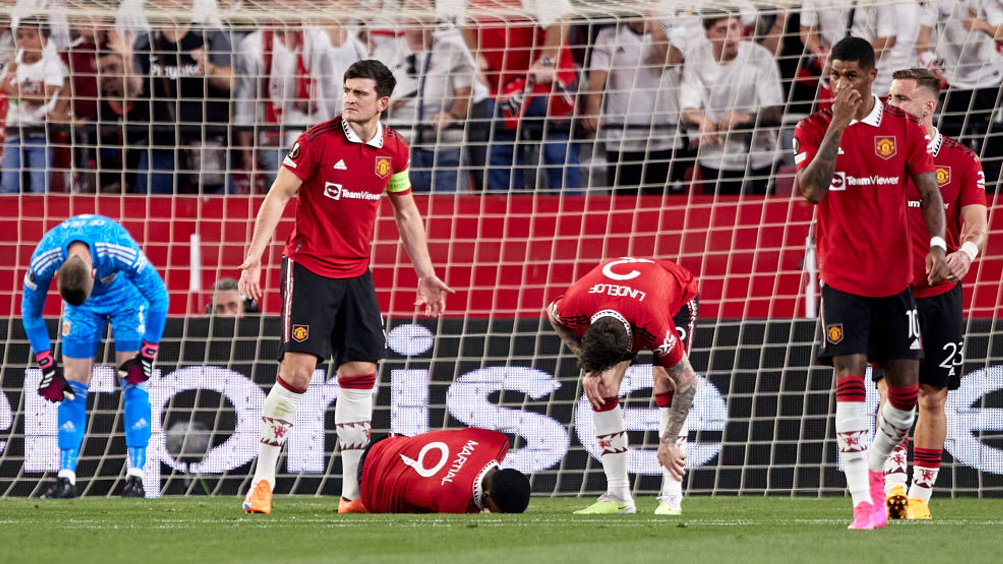 Sevilla 3-0 Man Utd (Agg 5-2) Embarrassing Europa League exit for Erik ten Hags side Football News Sky Sports