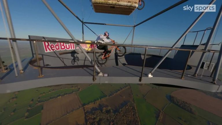 Red Bull have designed a skate park that was suspended from a hot air balloon 2000ft in the sky to display the very latest in carbon fibre technology.
