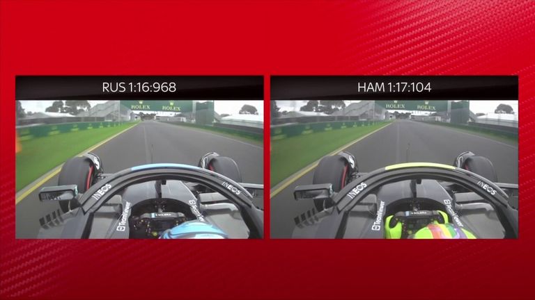 Karun Chandhok takes a look at George Russell and Lewis Hamilton's qualifying laps.