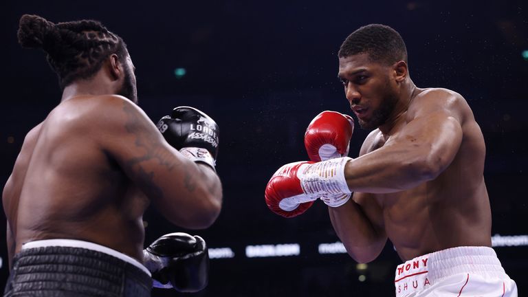 ลอนดอน สหราชอาณาจักร: Anthony Joshua vs Jermaine Franklin, Heavyweight Contest.1 เมษายน 2023 รูปภาพโดย Mark Robinson Matchroom Boxing