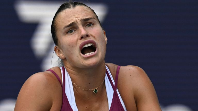 2023 Miami Open - Day 11 ** STORY AVAILABLE, CONTACT SUPPLIER** Featuring: Aryna Sabalenka Where: Miami Gardens, Florida, United States When: 29 Mar 2023 Credit: Robert Bell/INSTARimages  (Cover Images via AP Images)