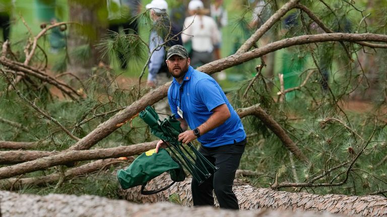 Trees fall at Augusta National (Associated Press)