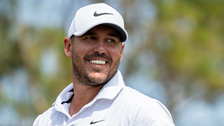 Captain Brooks Koepka of Smash GC reacts on the eighth hole during the final round of LIV Golf Orlando at Orange County National on Sunday, Apr. 02, 2023 in Winter Garden, Florida. (Photo by Scott Taetsch/LIV Golf via AP)