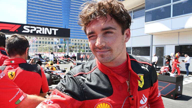 Charles Leclerc starts on pole in the Azerbaijan GP Sprint