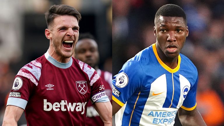West Ham captain Declan Rice and Brighton's Moises Caicedo are two midfield options Liverpool are looking at signing instead of Jude Bellingham.
