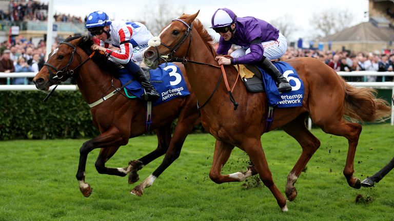 Doddie&#39;s Impact and Billy Loughnane win the Brocklesby Stakes at Doncaster