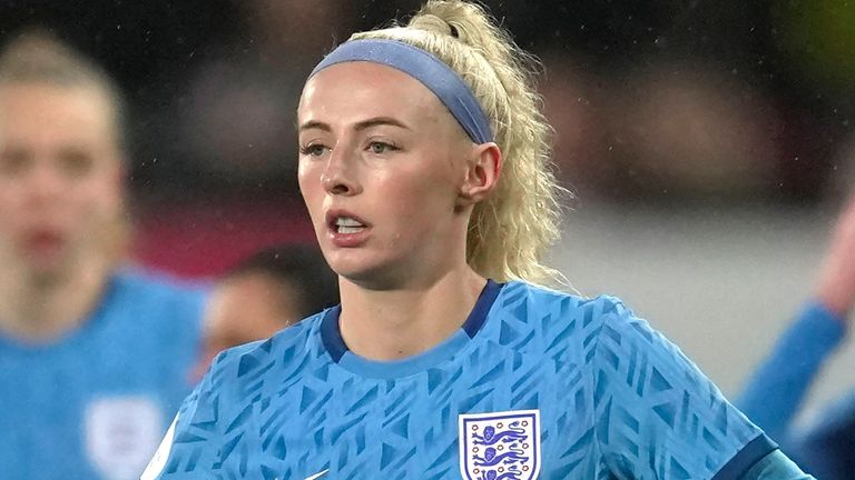 England&#39;s Chloe Kelly is seen after the end of the women&#39;s international friendly soccer match between England and Australia at the Gtech Community Stadium in London, England, Tuesday, April 11, 2023. Australia won the game 2-0. (AP Photo/Kin Cheung)