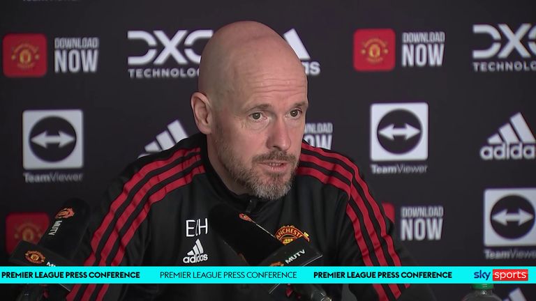 Erik ten Hag during a Manchester United press conference